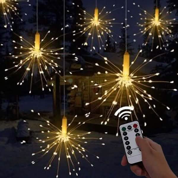 Remote Control Waterproof Christmas Fireworks LED String Lights