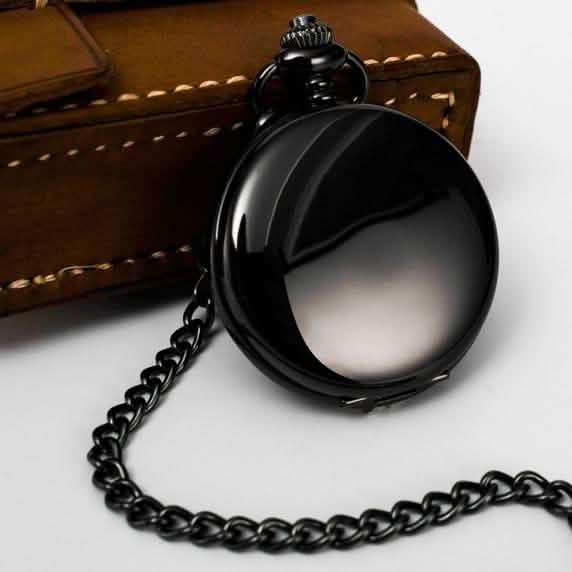 Retro Smooth Men Pocket Watch with Chain