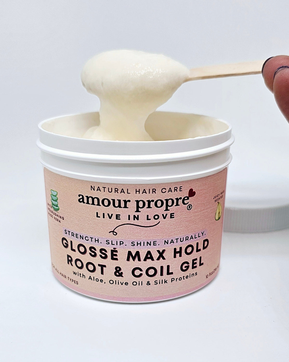 Glossé Max Hold Root & Coil Gel
with Aloe, Olive Oil & Silk Proteins