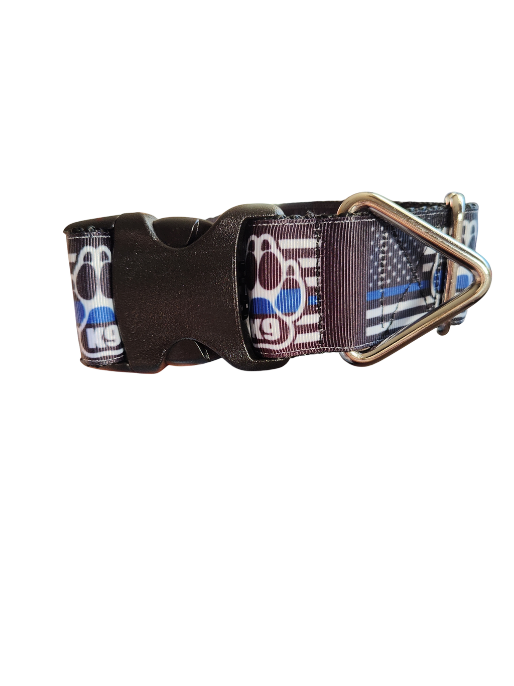 1.5" Wide K9 Police Dog Flag Nylon Dog Collar