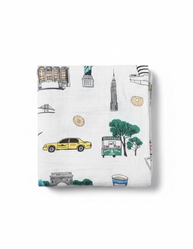 Washington Square Park NYC Newborn Gift Bundle: Swaddle, Bib & Onesie