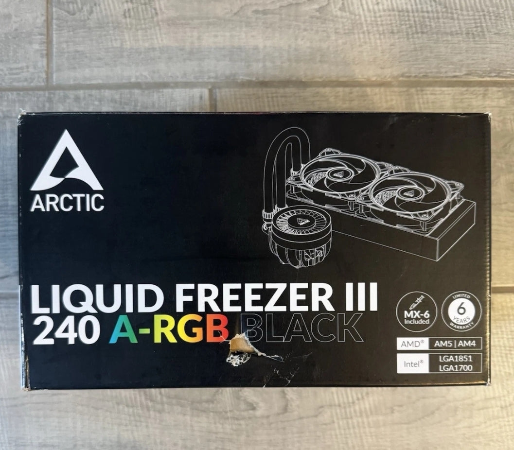 Open Box Arctic Liquid Freezer III 240 A-RGB Multi-Compatible - Black ACFRE00142A