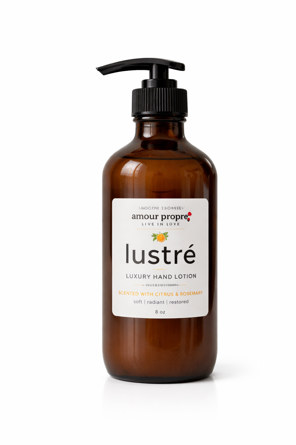 Amour Propre® LUX COLLECTION - Citrus and Rosemary Hand Soap, Hand Lotion, Soy Candle