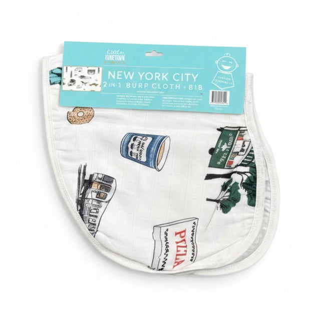 Washington Square Park NYC Newborn Gift Bundle: Swaddle, Bib & Onesie