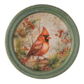Round Frame Christmas Cardinal Wall Art