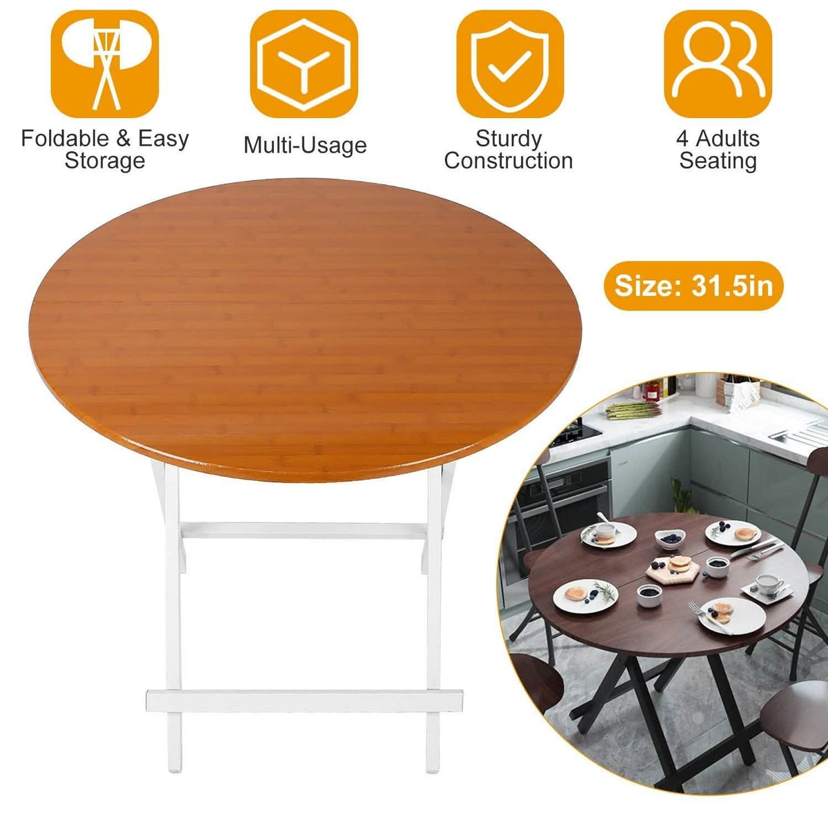 Round High Top Folding Table