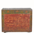 Rustic Red/Green Antique Cabinet