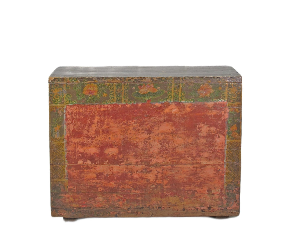 Rustic Red/Green Antique Cabinet