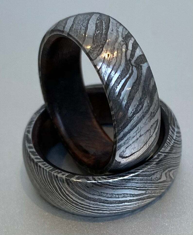 Custom Damascus Steel Wedding Ring