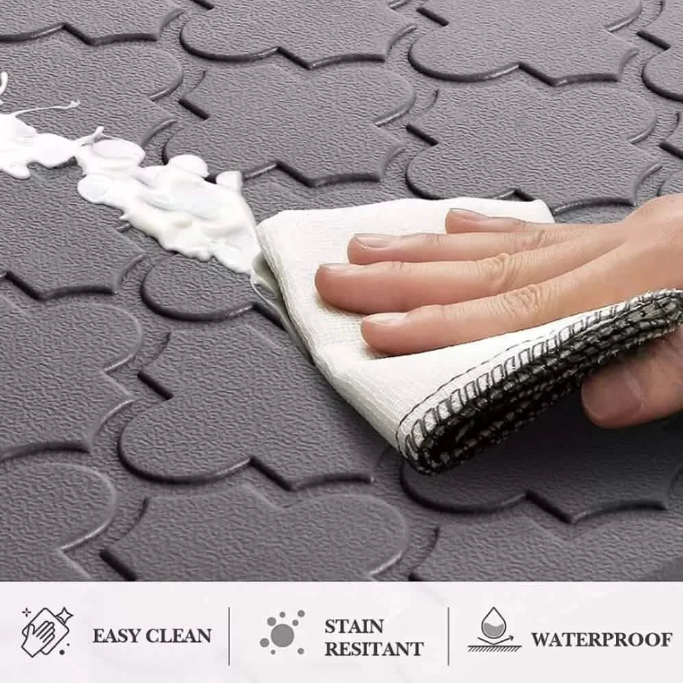 Bibb Home Trellis Embossed Anti Fatigue Foam Kitchen Mat