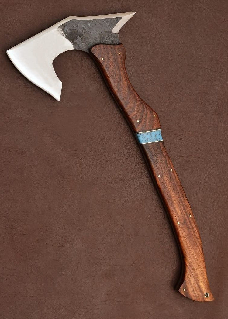Ultimate Throwing Tomahawk For Sale with Custom Handmade Forged 1095 Steel Blade and Rosewood-Epoxy Resin Handle – Iron Precision