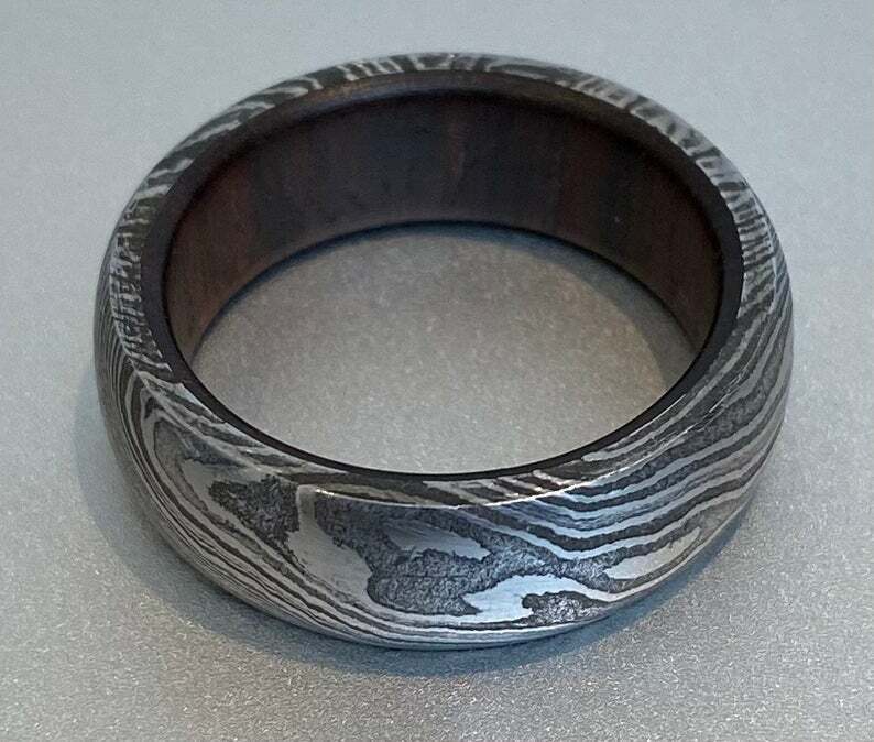 Custom Damascus Steel Wedding Ring