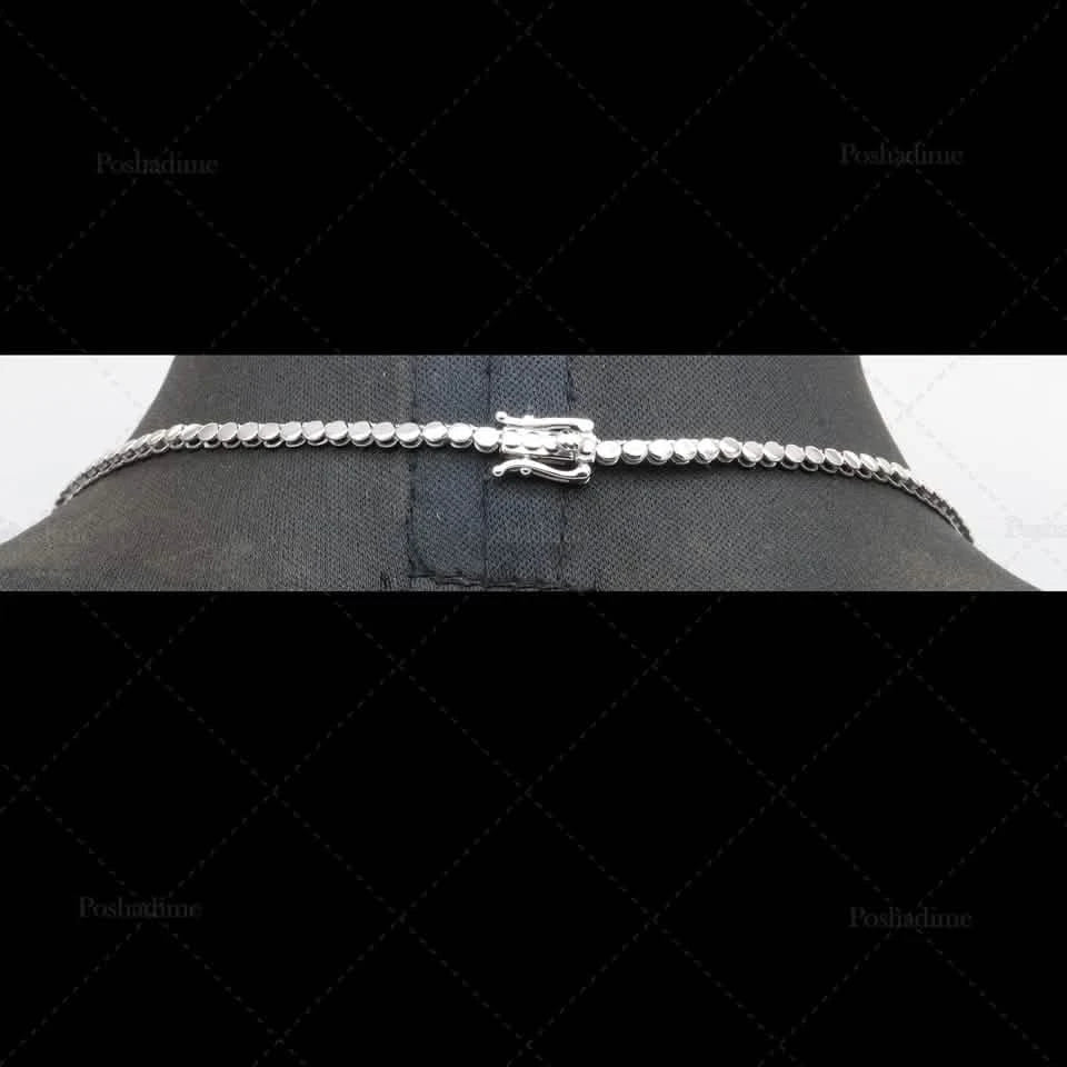 4.3CT Certified Round Lab Grown Diamond 18" Tennis Necklace Solid 14K White Gold