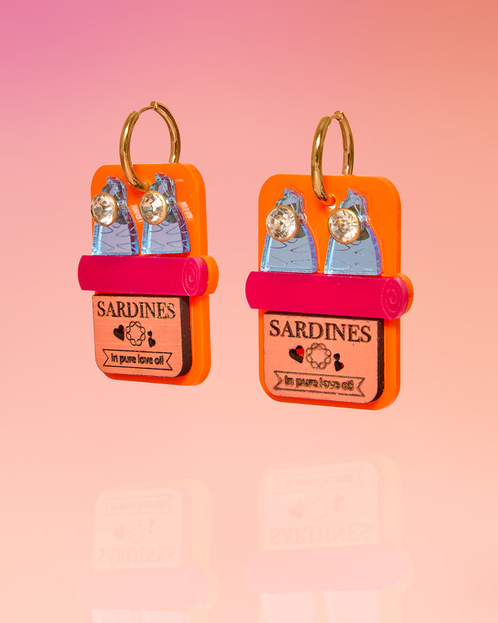 Sardine Can Hoop Earrings Multicolor