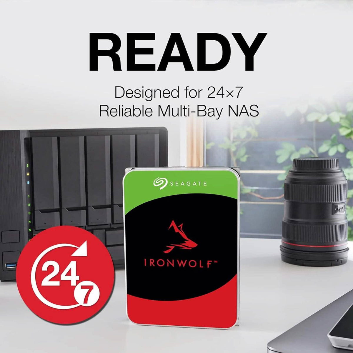 Seagate IronWolf 12TB NAS Internal Hard Drive HDD – 3.5 Inch SATA  (Refurbished)