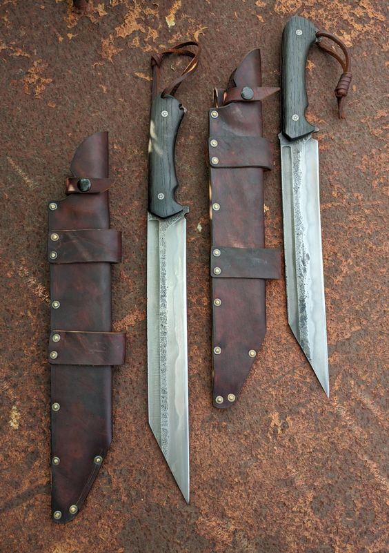 Custom Handmade Viking Seax for Sale with Leather Sheath