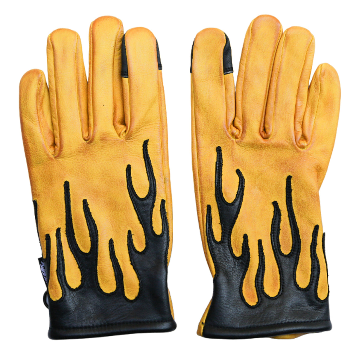 Black Flame Yellow Gloves