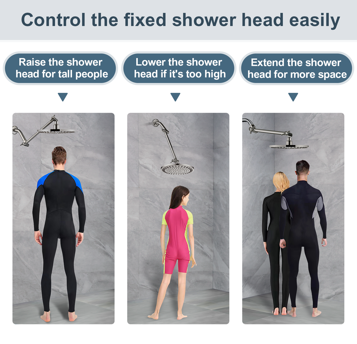 10 Inch Brass Shower Head Extension Arm, Height & Angle Adjustable