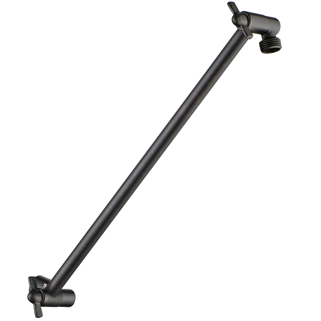 15 Inch Solid Brass Shower Head Extension Arm, Height & Angle Adjustable