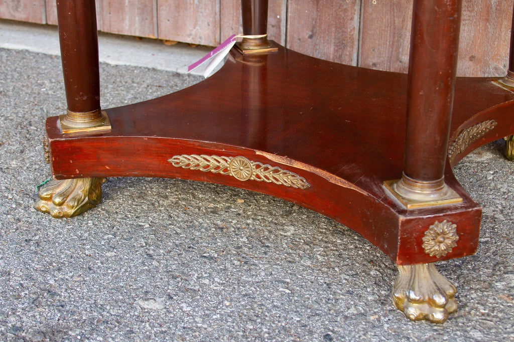 Antique French Empire Round Marquetry Table