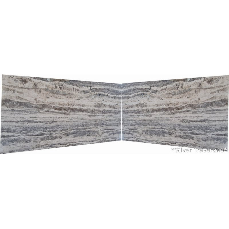 Silver Travertine Vein-cut Bookmatching Slabs Filled and Polished - Full Truckload