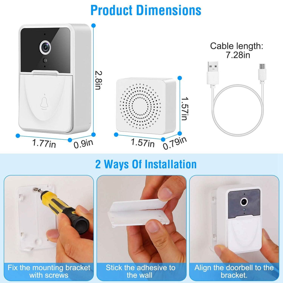 Smart Wireless Wi-Fi Video Security Doorbell
