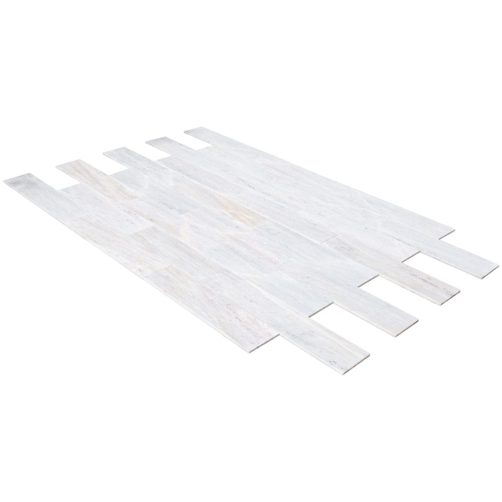 Solto White Marble Tile Honed Floor and Wall Tile 6"x24" - Livfloors Collection