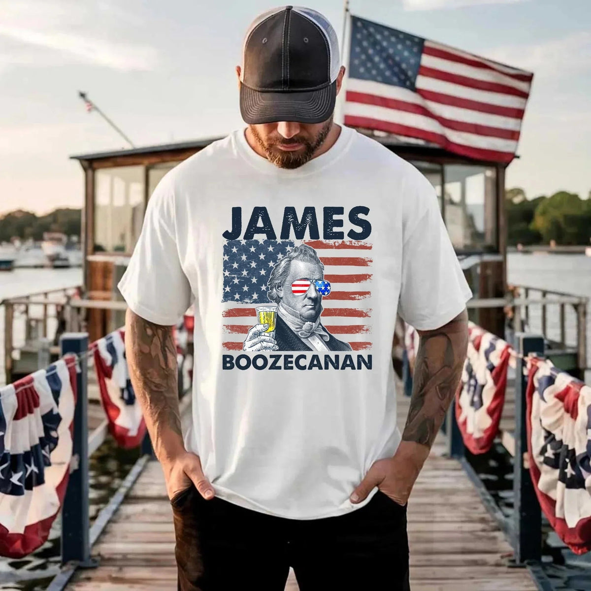 James Boozecanan 4th of July Shirt – Funny Presidential Drinking Tee