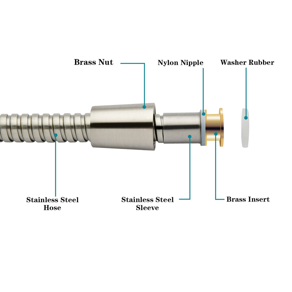 96 Inch Shower Hose for Hand Held Shower Head,Stainless Steel Hose