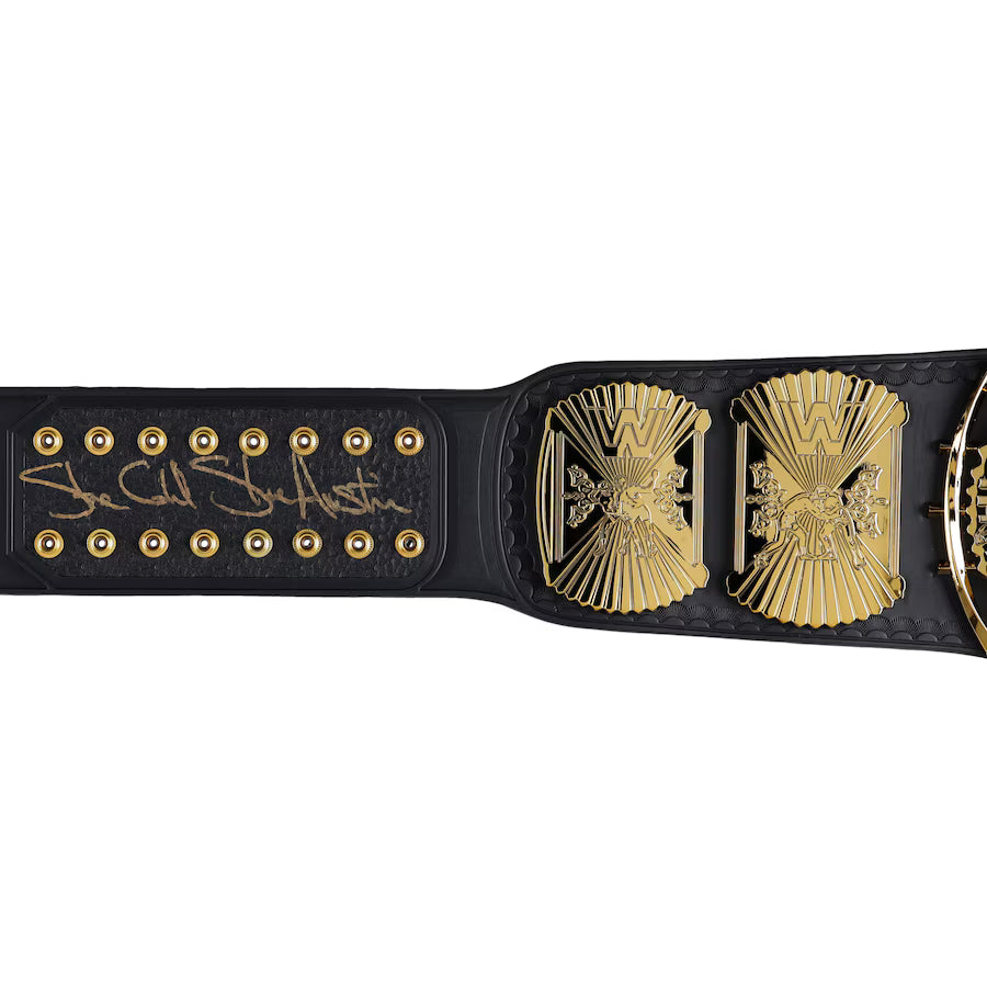 Stone Cold Steve Austin WWE Autographed Winged Eagle Championship Replica Title Belt