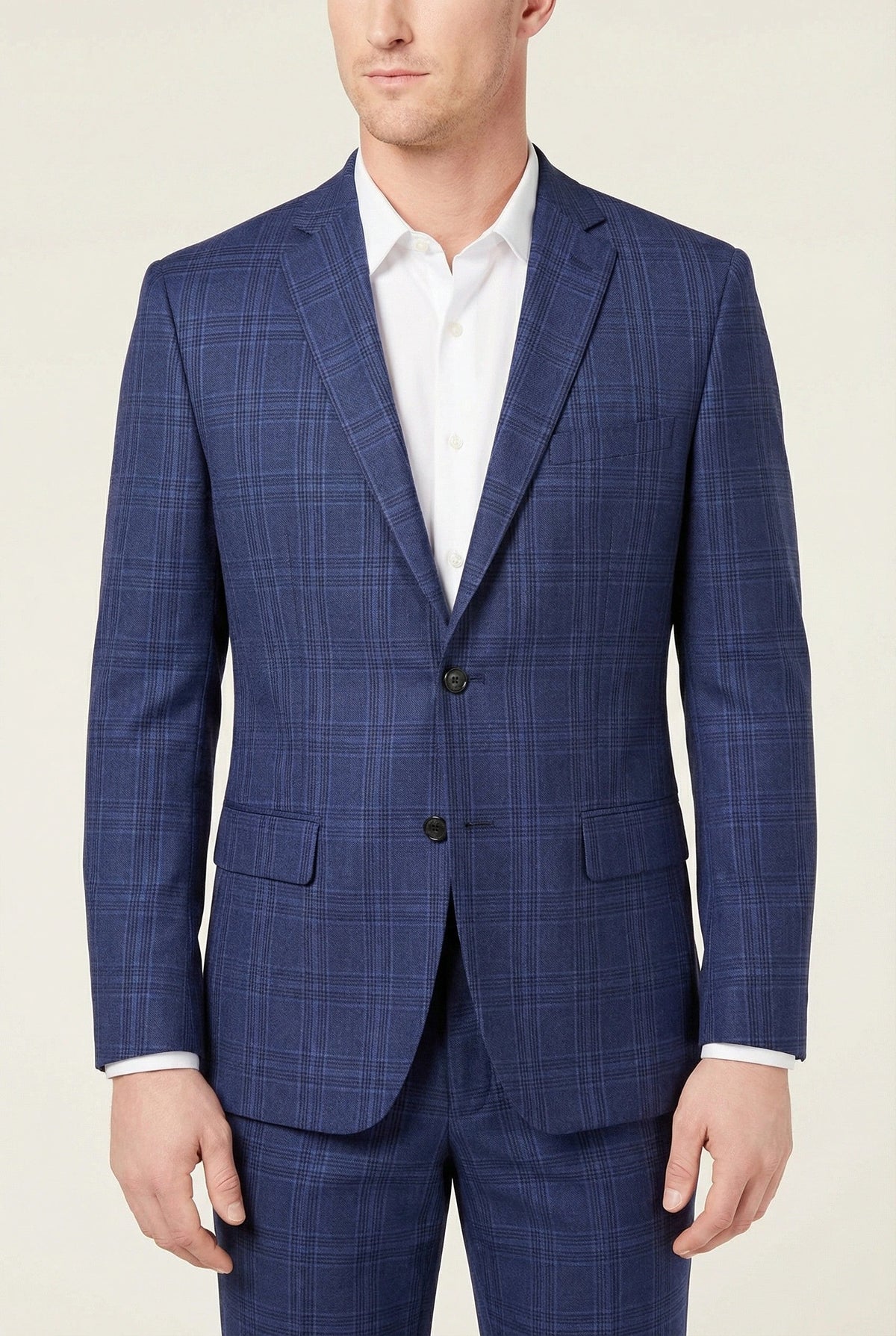 Lauren by Ralph Lauren Mens Blazer Short Plaid Linen, Size 44S