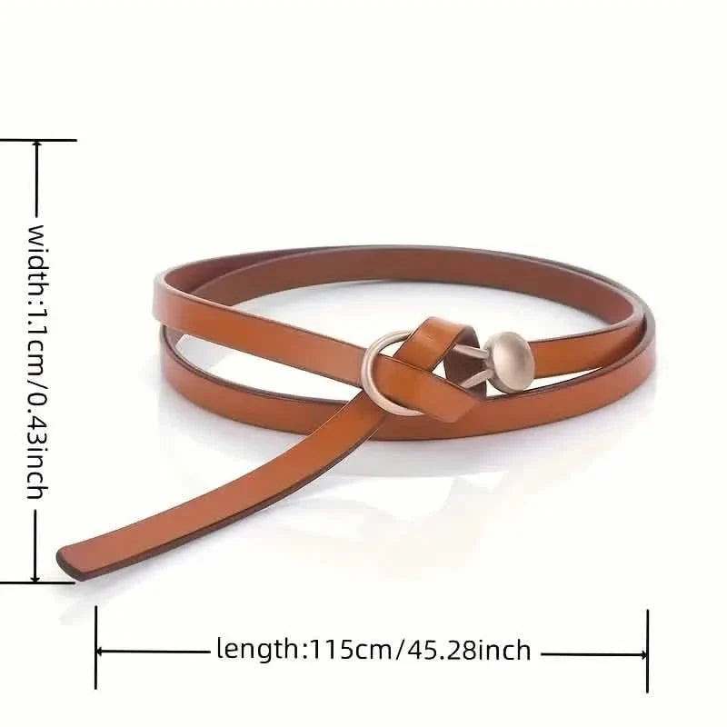 Thin Leather Belt Female Bow Leisure Belts