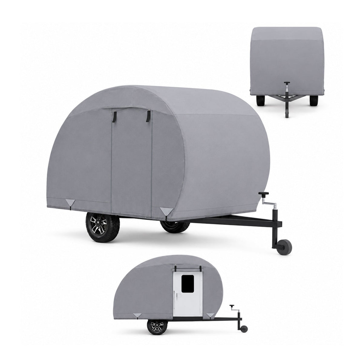 Silver Shield 3L - RV Cover for Teardrop Trailer Up to 17'7" Feet Long with Door in Back