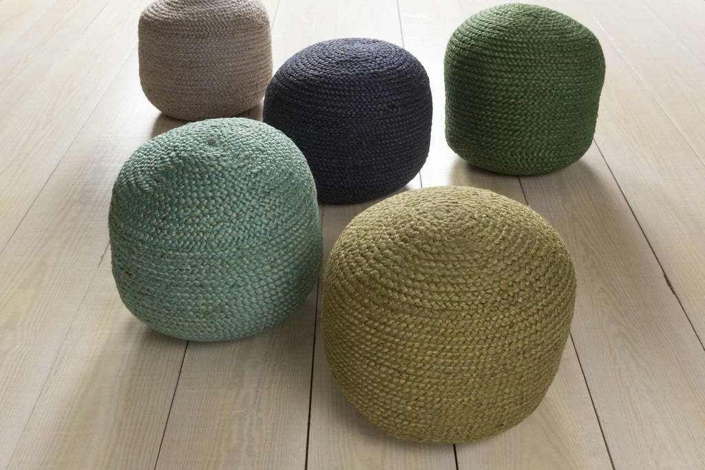 Rockaway Gray Knitted Jute Pouf