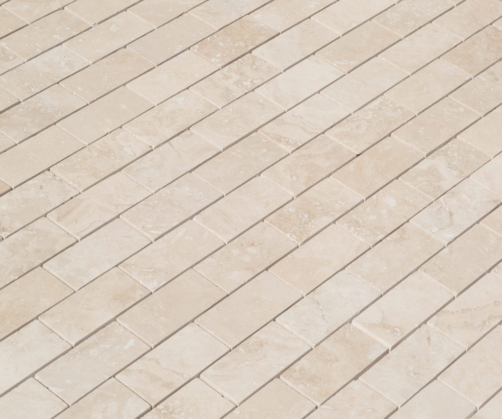 Light Beige Travertine Honed Mosaic Floor and Wall Tile - Livfloors Collection