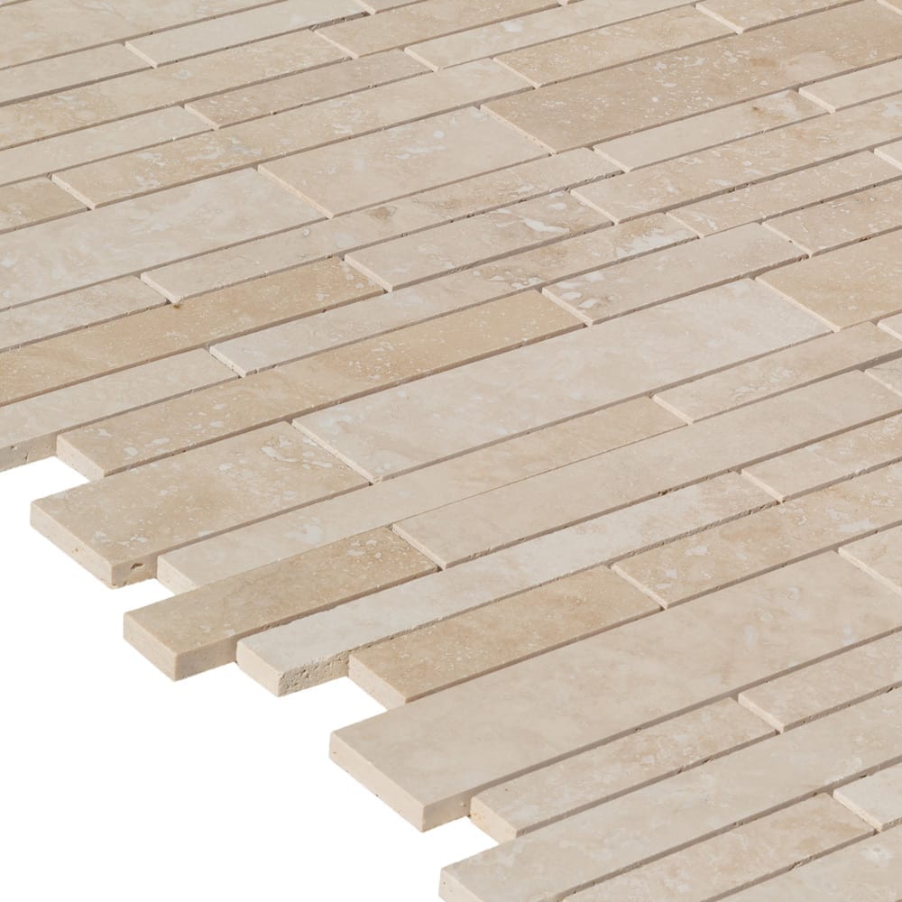 Classic Beige Travertine Slides Honed Mosaic Floor and Wall Tile - Livfloors Collection