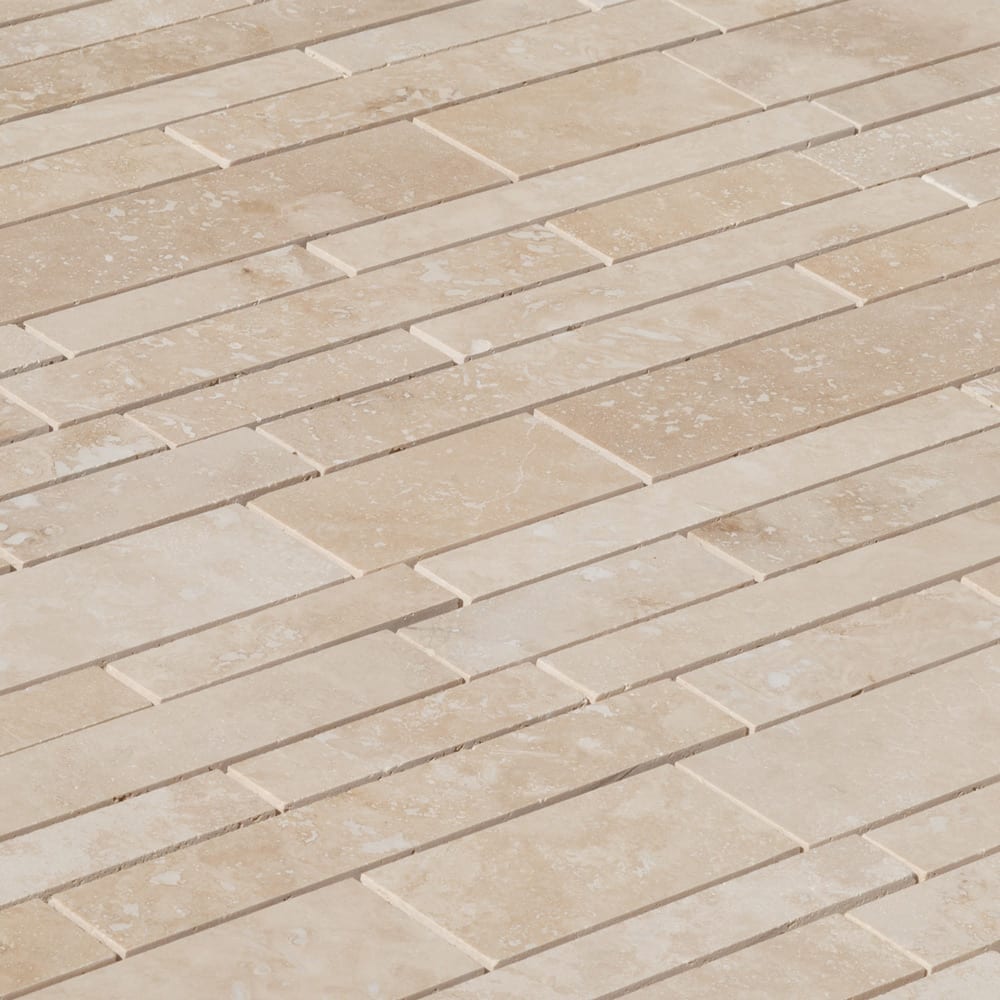 Classic Beige Travertine Slides Honed Mosaic Floor and Wall Tile - Livfloors Collection