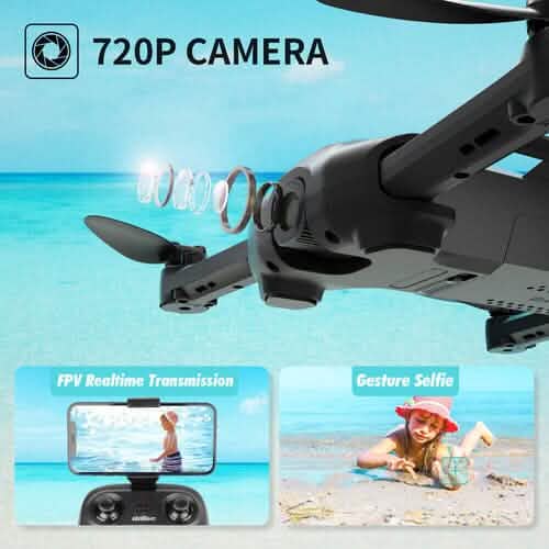 UDIRC Foldable RC Drone FPV WiFi Quadcopter w/ 720P HD Camera & 2 Batteries U73