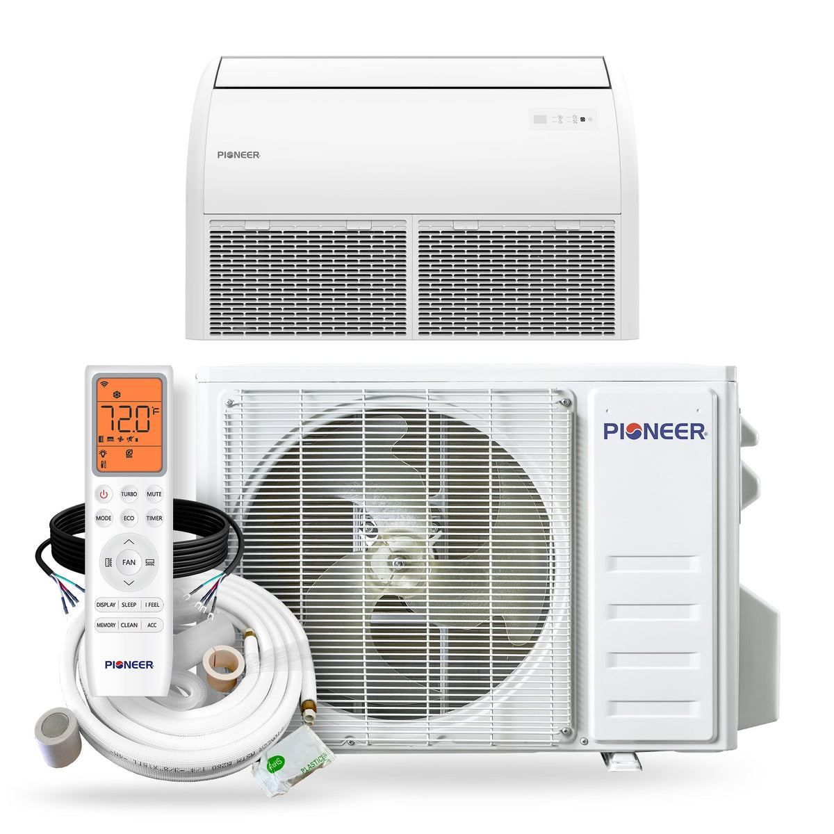 Pioneer® Quantum Ultra™ 22,200 BTU 20 SEER2 230V Floor/Ceiling/Low-Wall Ductless Mini-Split Air Conditioner Inverter Heat Pump Full Set