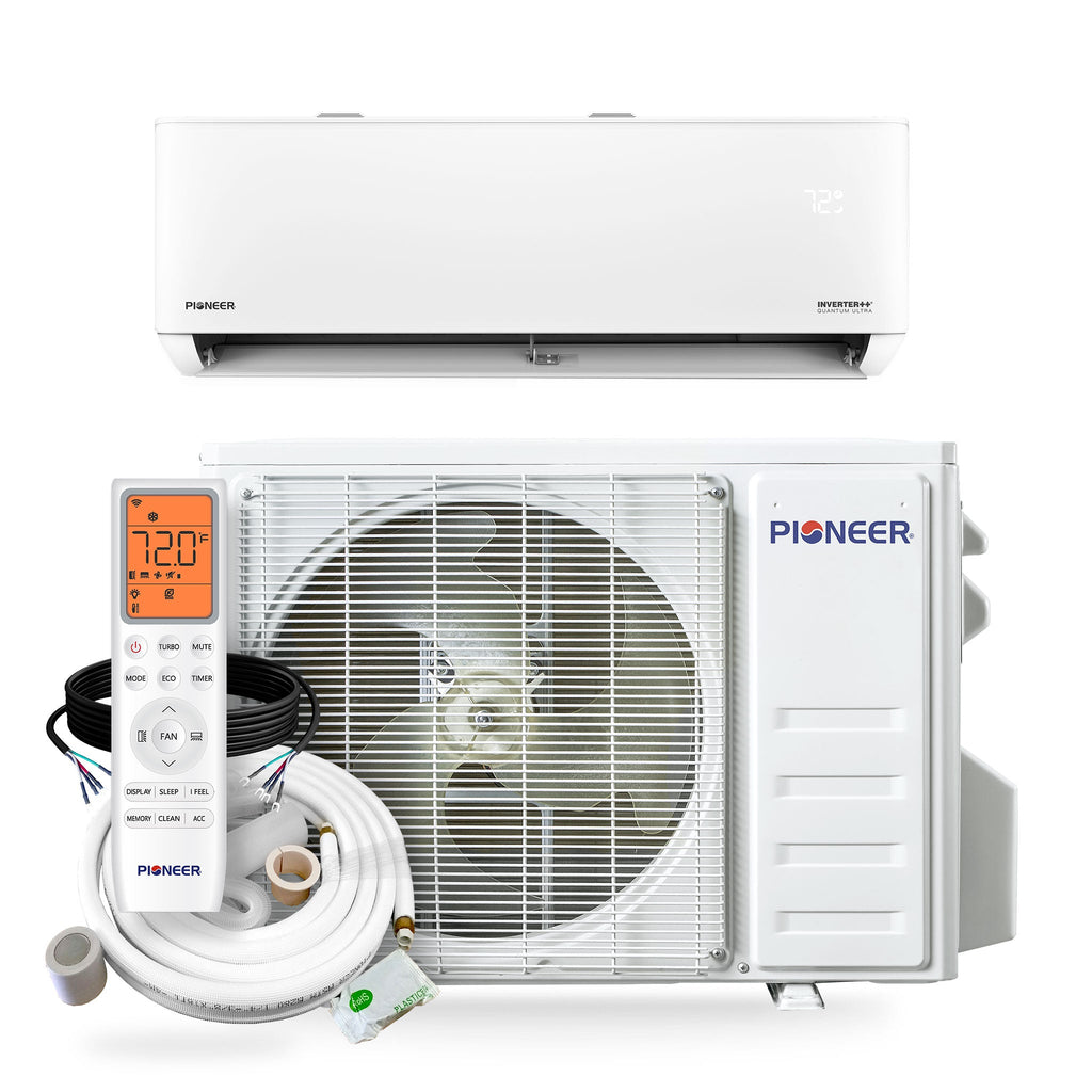 Pioneer® Quantum Ultra™ 9,000 BTU 23 SEER2 115V High-Wall Ductless Energy-Star Mini-Split Air Conditioner Inverter Heat Pump Full Set