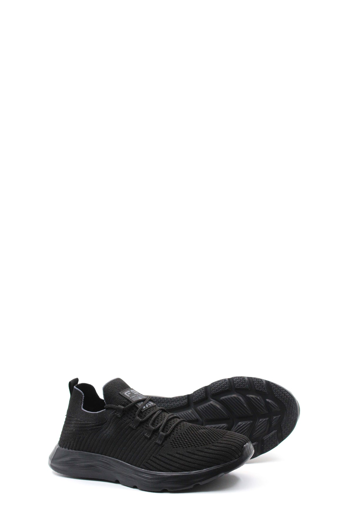 Men's All-Black Knit Sneakers with Flexible Sole - Wessi