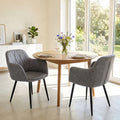 Upholstered Dining Chairs Set of 2 with Curved Back