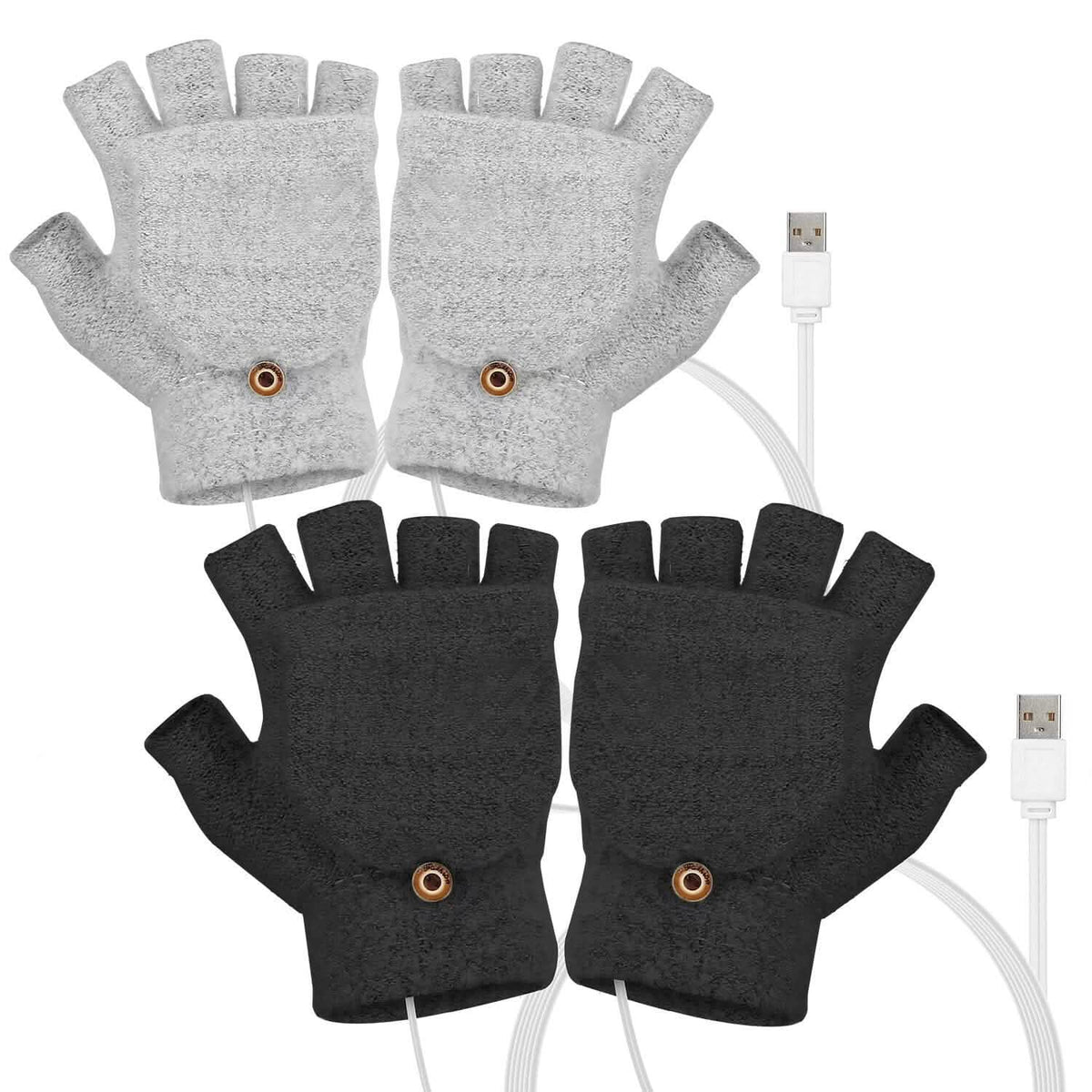 USB Wool Heated Gloves Mitten