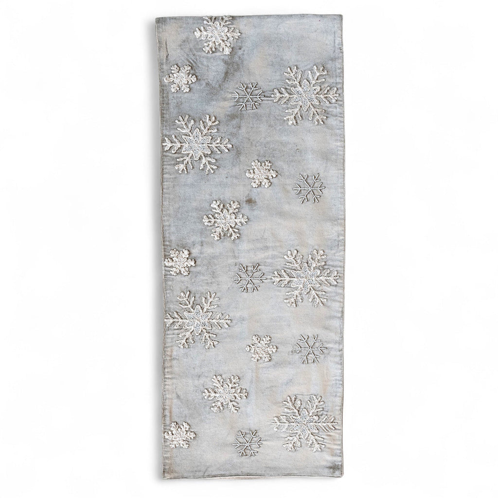 Velvet Snowflake Embroidered Table Runner