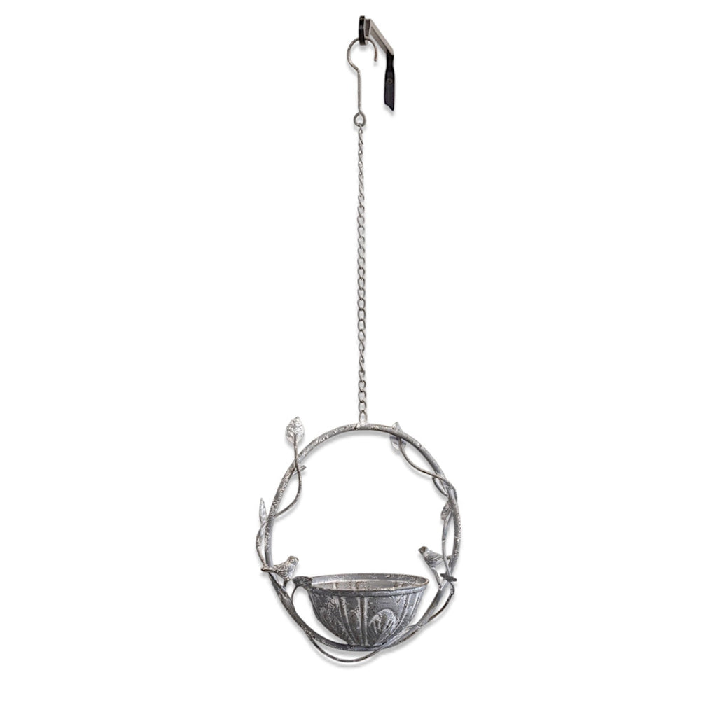 Vine Hanging Metal Bird Feeder with Bowl