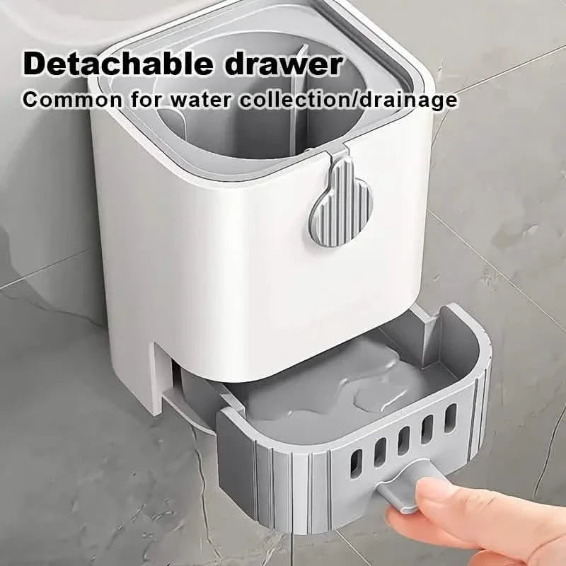 Wall Mounted Long Handle Toilet Cleaning Brush With Holder