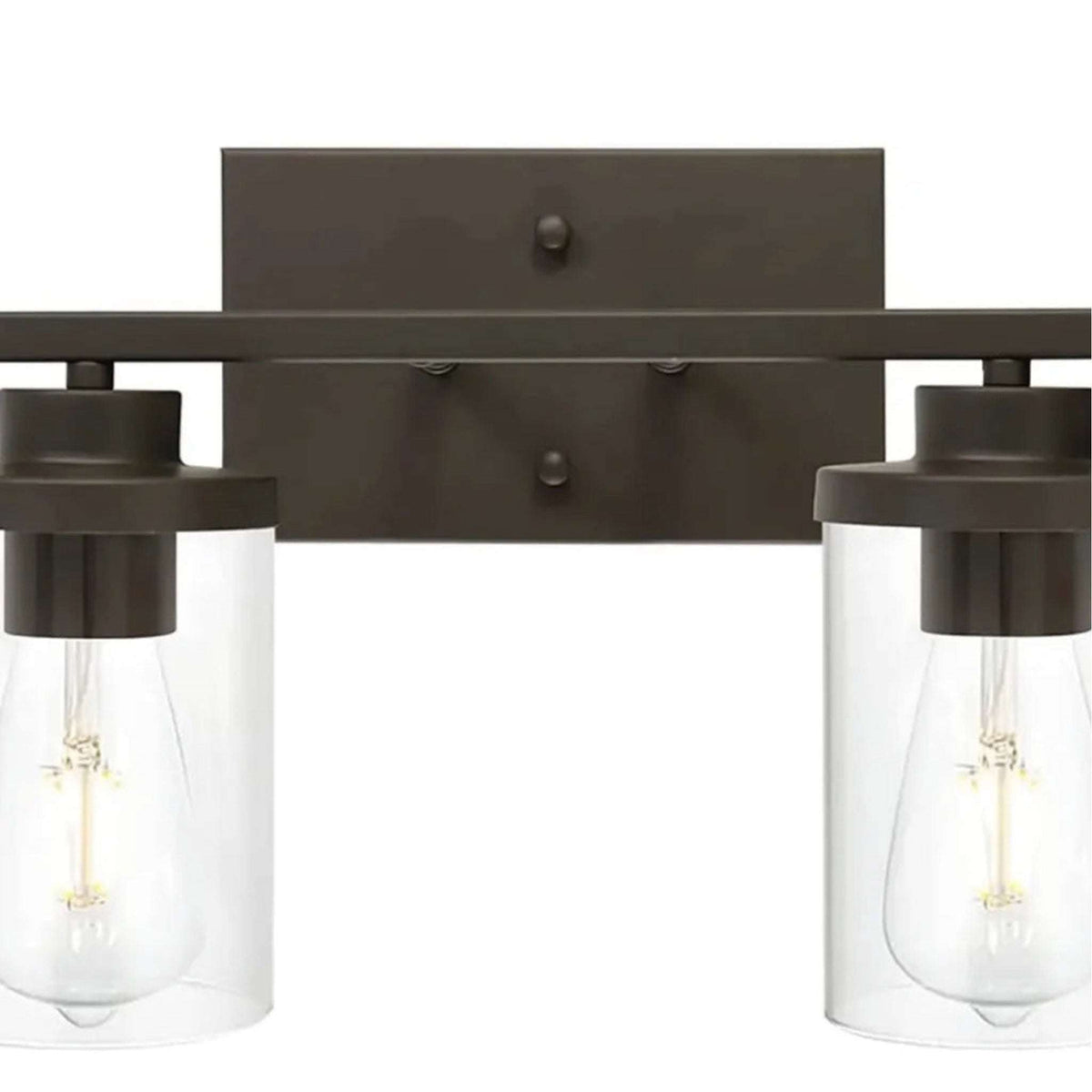 QueeuQ Modern Sconces Wall Lighting 2-Lights with Clear Glass Shade Oil Rubbed Bronze Bathroom Vanity Light Fixtures