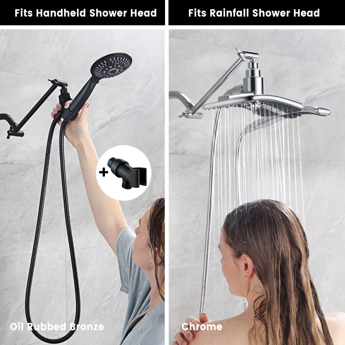 10 Inch Brass Shower Head Extension Arm, Height & Angle Adjustable