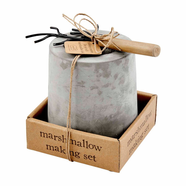Tabletop Marshmallow Roasting Set - Mini Concrete Fire Pit