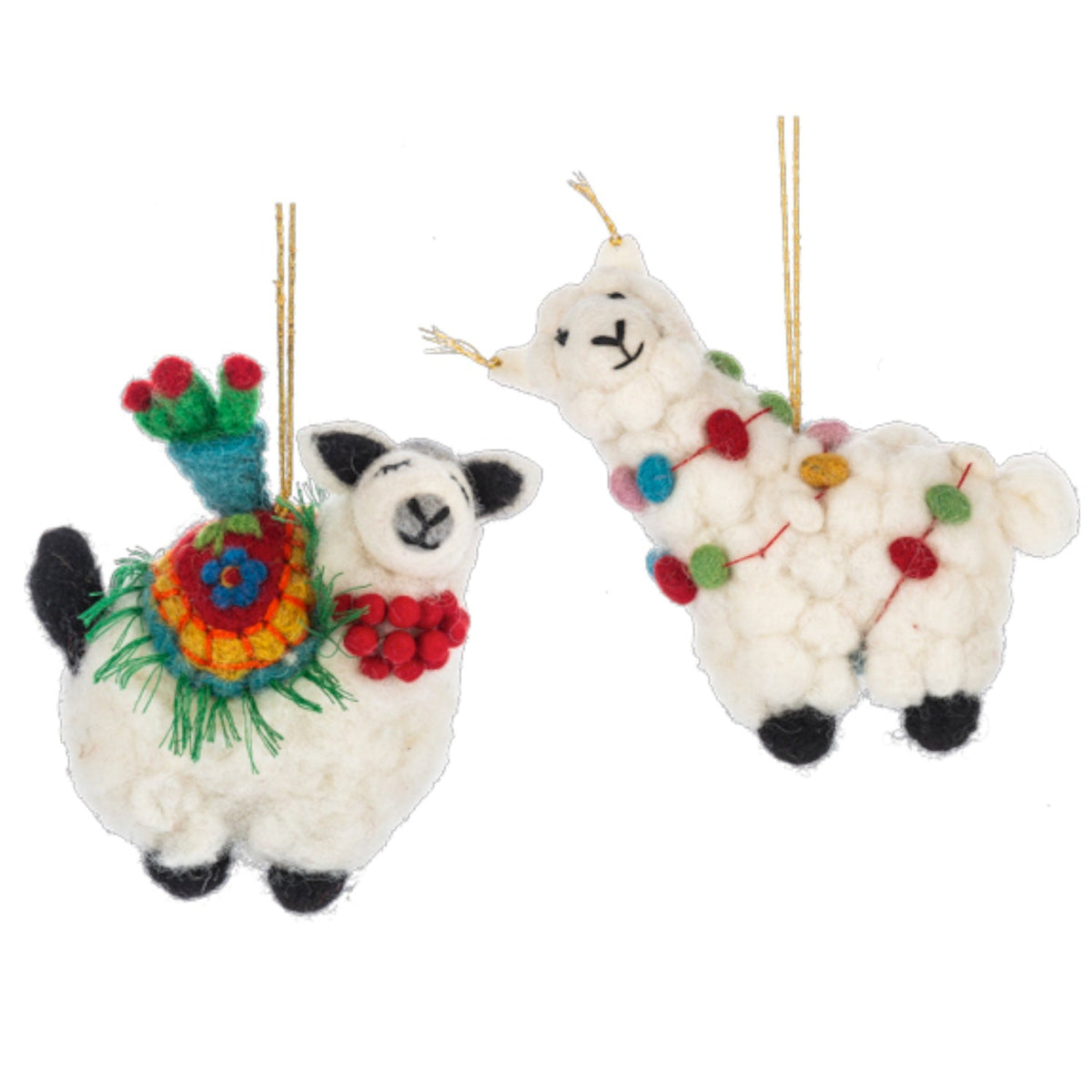 Wool Felt Llama Christmas Ornament | 2 Styles